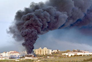 Gaza under Israeli fire during the 22-day war.